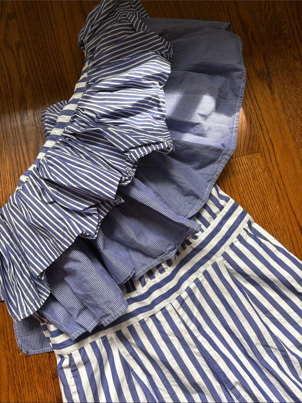 Jcrew Striped Blue and White Wide-Leg Jumpsuit